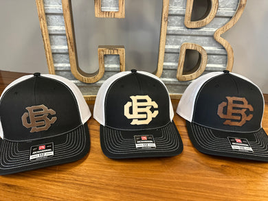 Hat - Leather Patch Black / White Collection