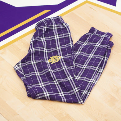 Flannel PJ Pants -White & Purple