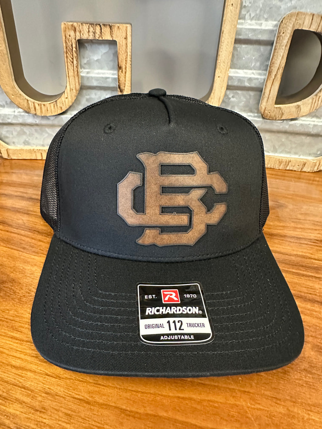 Hat - Black Leather Patch Collection