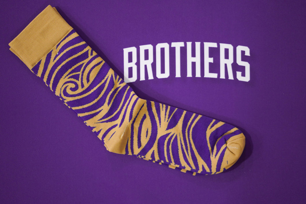 Socks - Purple & Gold Wave