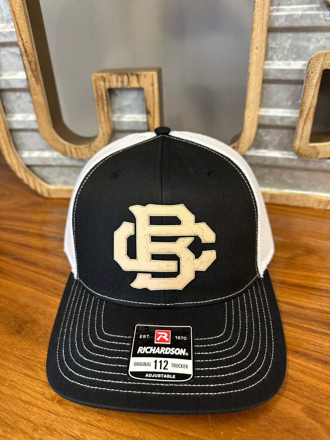 Hat - Leather Patch Black / White Collection