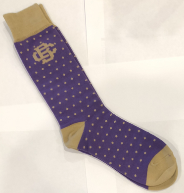 Socks-Purple w/Gold dots